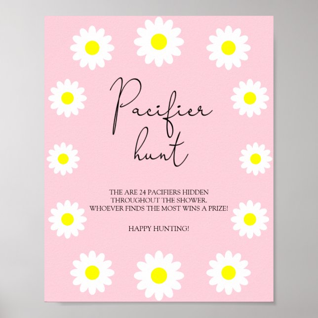 Poster Daisies - chasse à la suce jeu de baby shower (Devant)