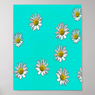 Poster Daisies drawn