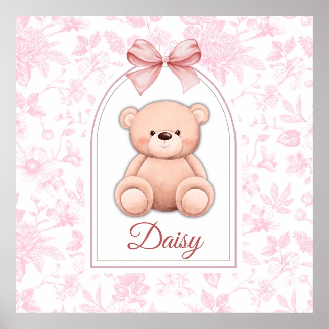 Poster Daisy | Conception personnalisée d'ours en peluche (Devant)