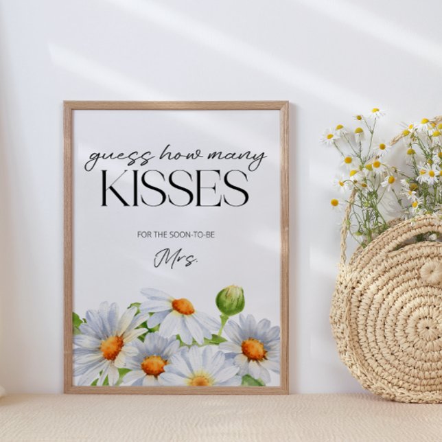 Poster Daisy devinez combien de baisers jeu de nuptiale (Créateur téléchargé)