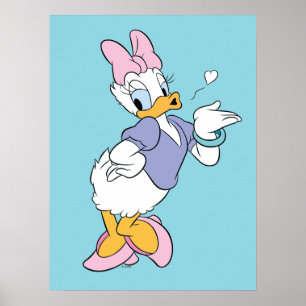 Poster Daisy Duck faisant un baiser