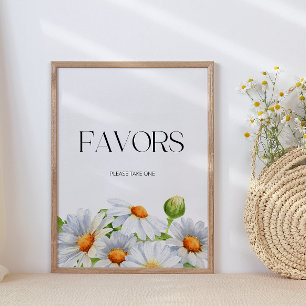 Poster Daisy minimaliste favorise s'il vous plaît prendre
