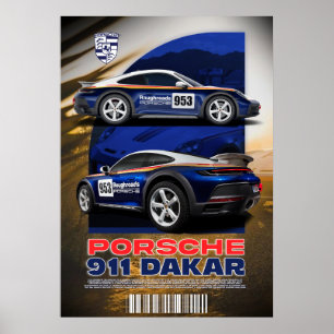 POSTER DAKAR PORSCHE 911