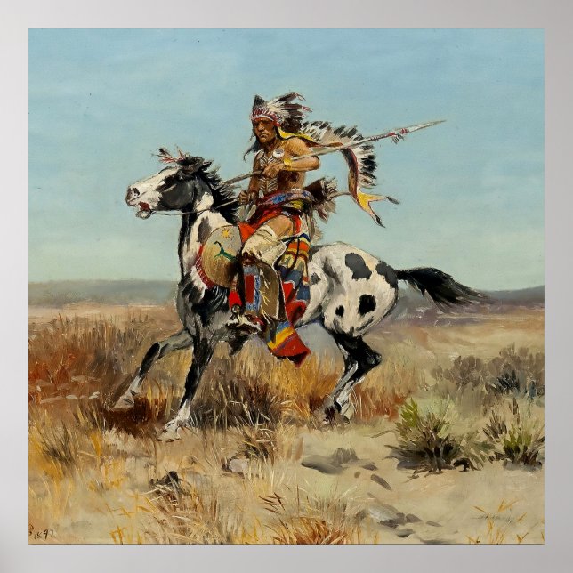 Poster "Dakota Chief" de Charles M Russell (Devant)