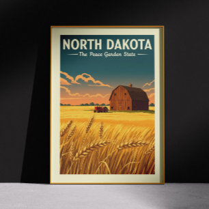Poster Dakota du Nord vintage