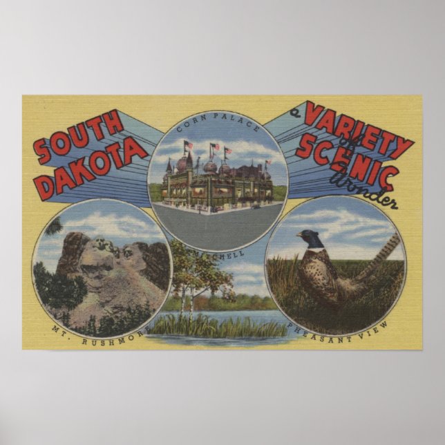 Poster Dakota du Sud - Variété Pittoresque Wonder (Devant)