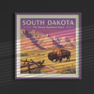 Poster Dakota du Sud vintage
