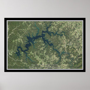 Poster Dale Hollow Lake Kentucky - Tennessee Satellite