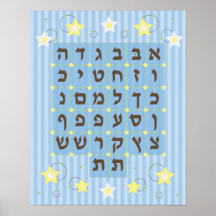 Poster d'Alef Beis (bleu clair)