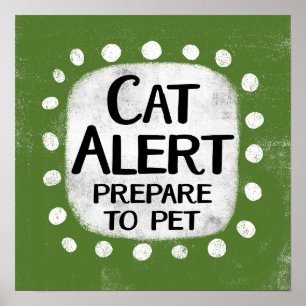 Poster d'alerte de chat Wall Art