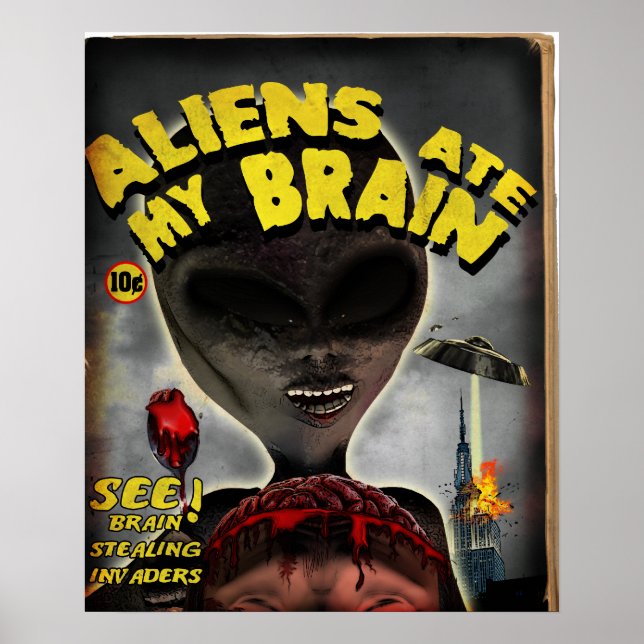 Poster d'Aliens Mangez Mon Cerveau (Devant)