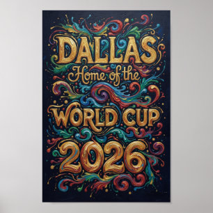Poster Dallas Maison de la Coupe du Monde 2026  Typograph