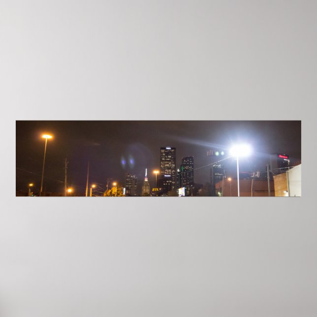 Poster Dallas, Texas à la nuit (Devant)