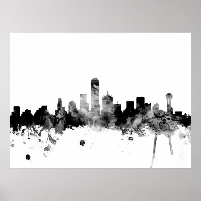 Poster Dallas Texas Skyline (Devant)