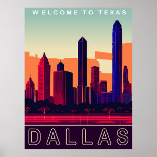 Poster Dallas, Texas, Voyage