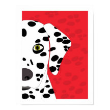 Dalmatien | Chien Abstrait Art | Rouge, noir et bl