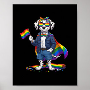 Poster Dalmatien drôle LGBT Arc-en-ciel Fierté Lesbienne 