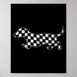 Poster Dalmatien Teckel Rétro Chien de Course Teckel