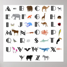 Poster d'alphabet animal.