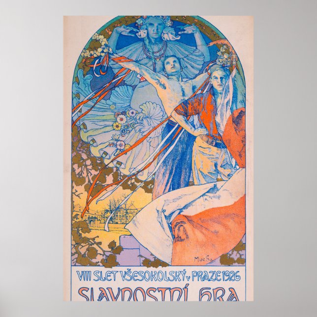 Poster d'Alphonse Mucha pour le Sokol Festival (19 (Devant)