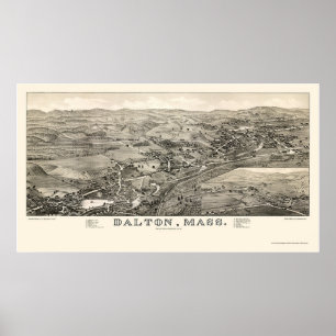 Poster Dalton, MA Carte panoramique - 1884