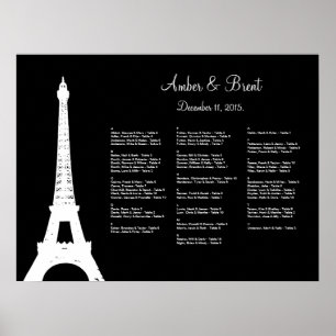 Poster Damask Paris Seating Chart