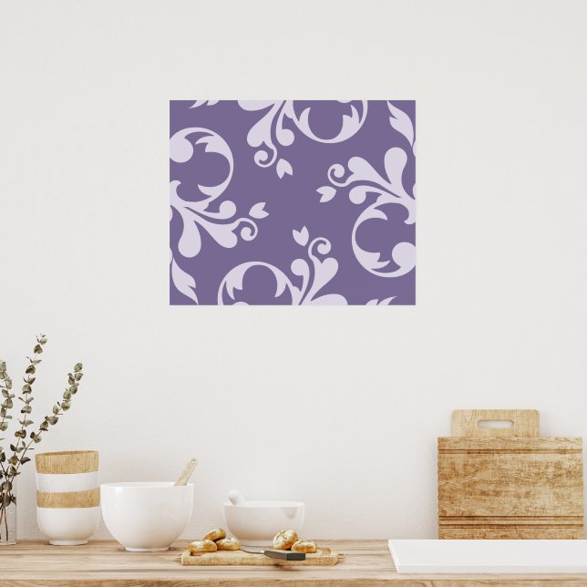 Poster Damask Patch, Purple Damask, Français Damask (Cuisine)