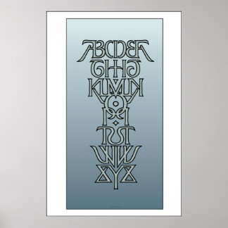 Poster d'Ambigramme Alphabet Symétrique