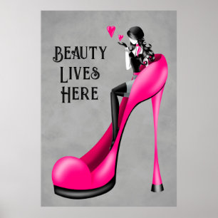 Poster Dame à la mode à Stiletto