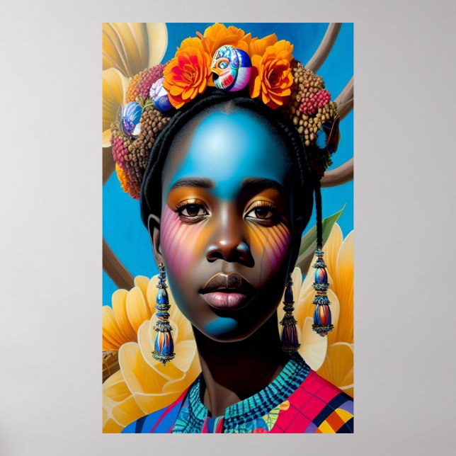 Poster Dame aux coquillages (Devant)