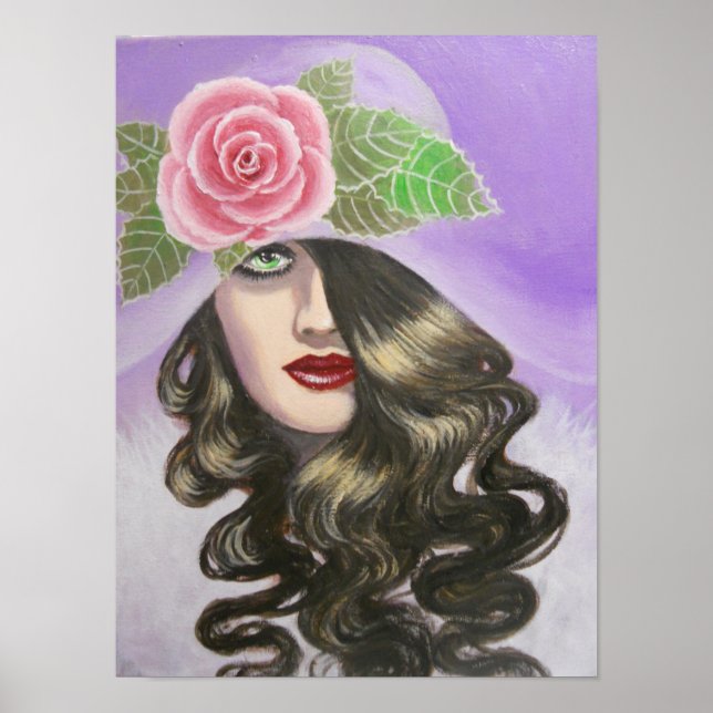 POSTER DAME AVEC CHEVEUX/POSTER VAGUES (Devant)