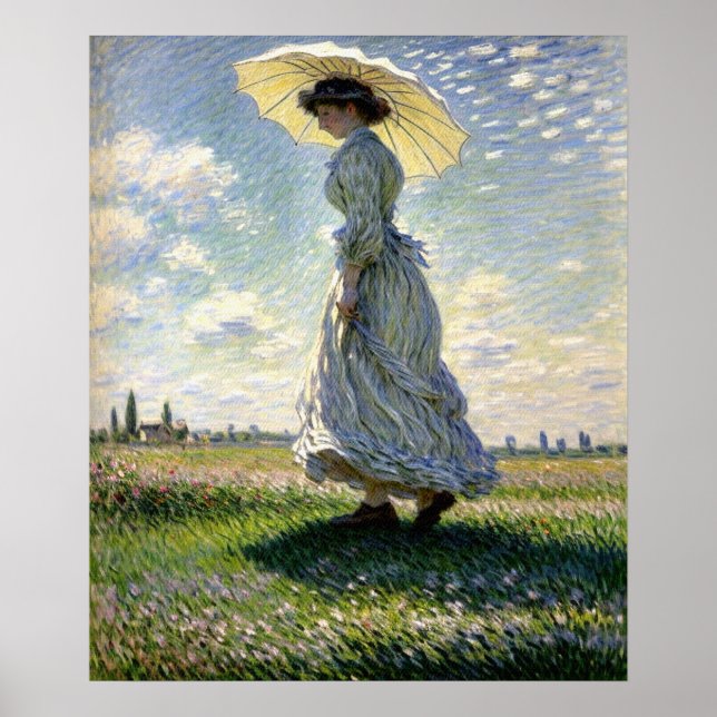 Poster Dame avec parasol (Devant)