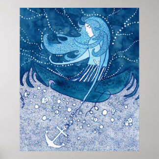 Poster Dame bleue