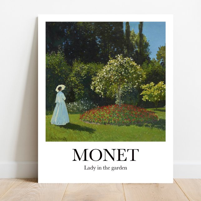 Poster Dame dans le jardin par Claude Monet (Impressionist Escape: Monet's "Lady in the Garden." Bring tranquility home)