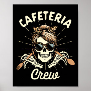 Poster Dame de cantine travailleuse de cafétéria équipe s