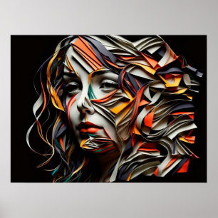 Poster Dame de papier