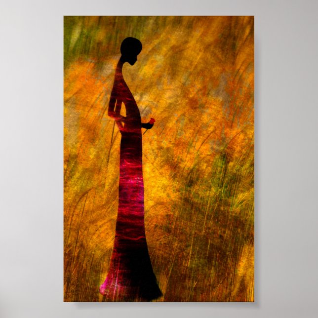 Poster Dame en noir (Devant)