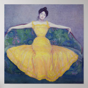 Poster Dame en robe jaune, 1899