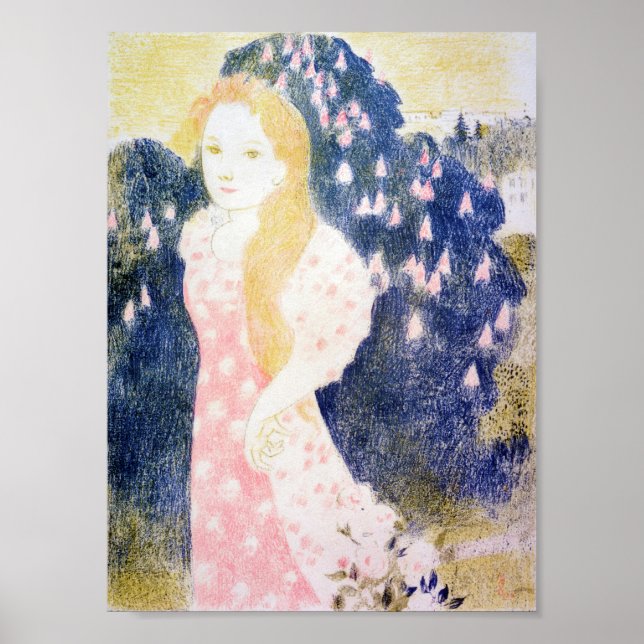 Poster Dame en Robe rose, Maurice Denis (Devant)