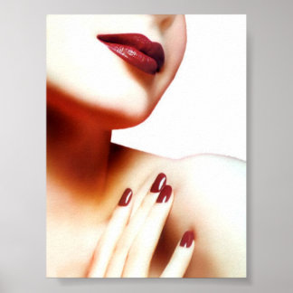 Poster Dame en rouge