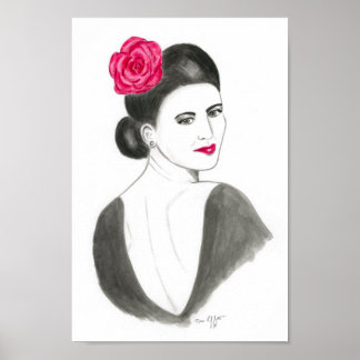 Poster Dame flamenco