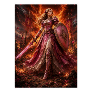 Poster Dame Rosaline Brightshield – Gardienne de Rosefire