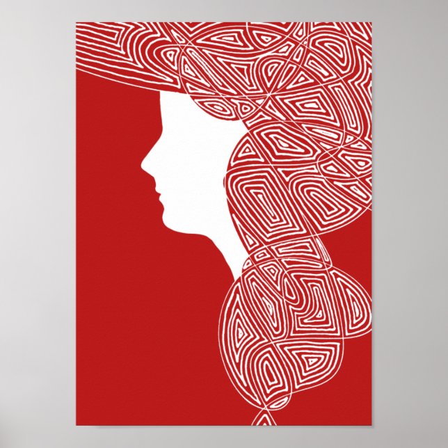 Poster Dame rouge (Devant)