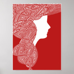 Poster Dame rouge