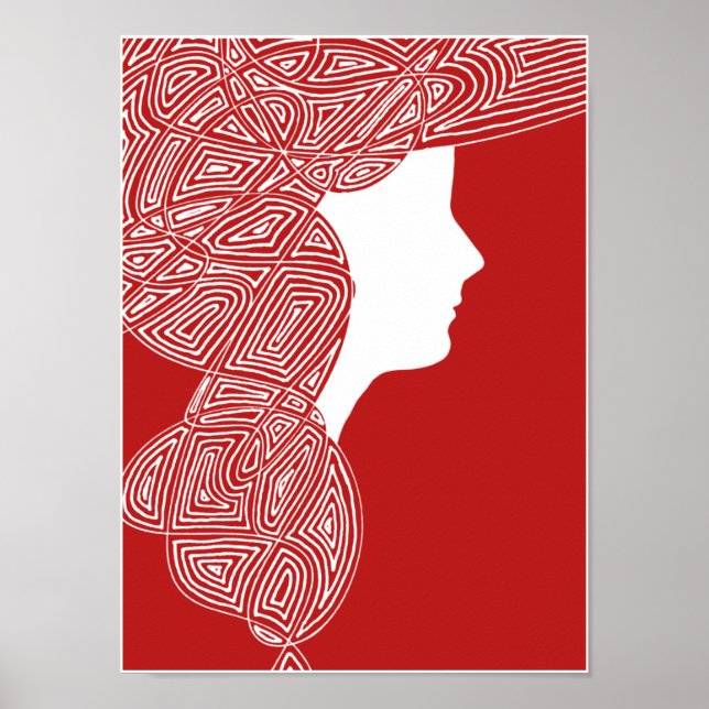 Poster Dame rouge (Devant)