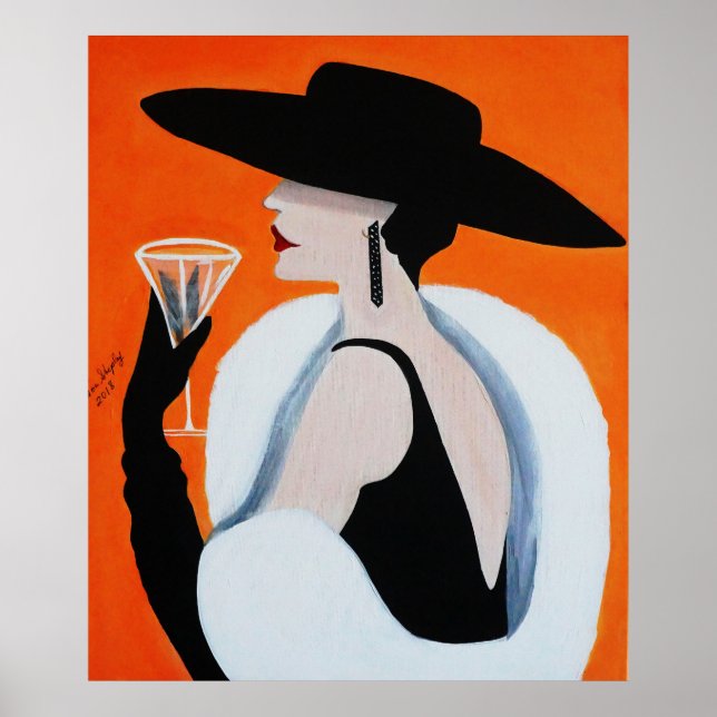 POSTER DAME SOPHISTIQUÉE (Devant)