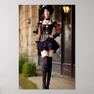 Poster Dame Steampunk