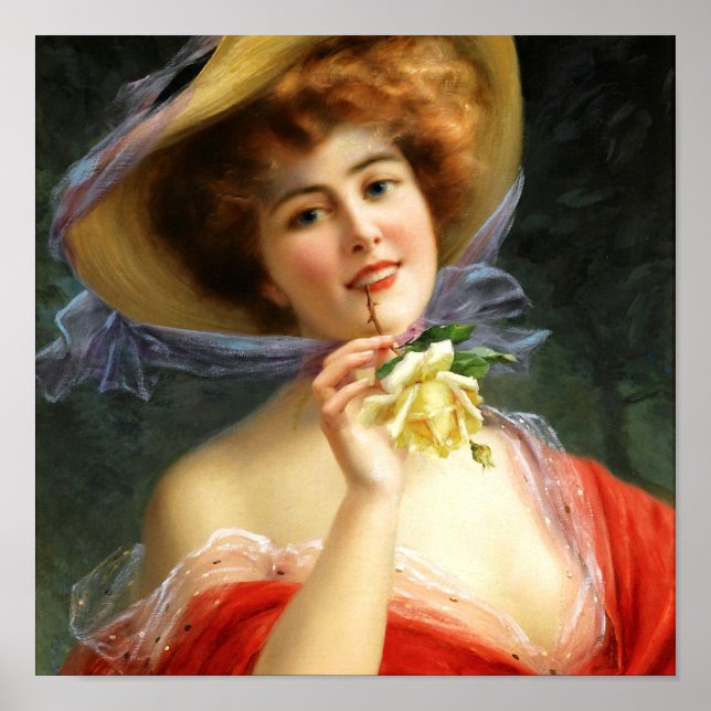 Poster Dame tombée en rouge (Devant)