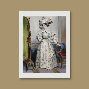 Poster Dame victorienne en Jupe Florale - Elégant Vintage