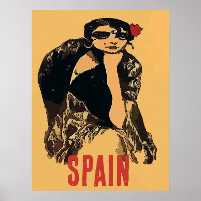 Poster Dames espagnoles, Ajouter un texte (Devant)